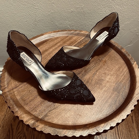 Badgley Mischka Shoes - Badgley Mischka Shoes Black Size 8 Ginny D'Orsay Evening Formal Kitten Heel